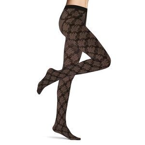 FALKE Women's Floral Shower 20 Denier Sheer Patterned Tights, Black M